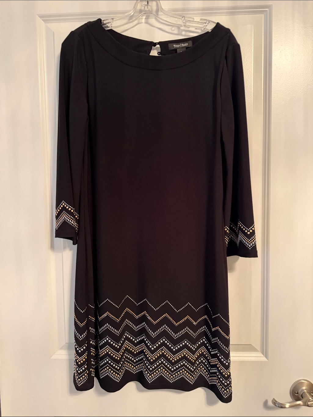 White House Black Market Midi Dress With Chevron Embellishments